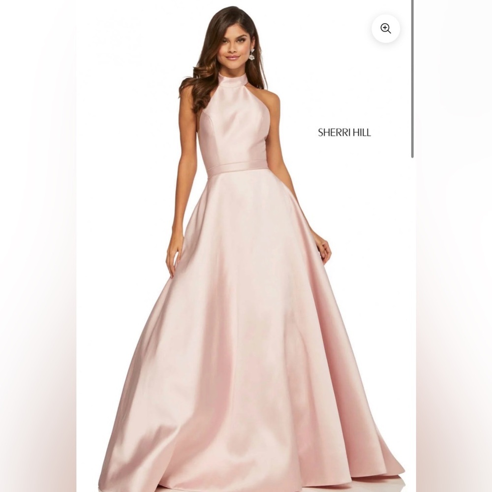 Sherri Hill Blush Halter Prom Dress